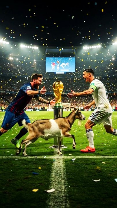 Messi 🐐 vs Ronaldo 🐐 Funny World Cup Chase 😂⚽  Epic Football Meme #Shorts