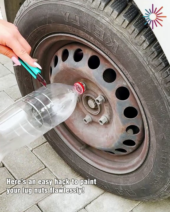 Easy hack to paint lug nuts flawlessly! 🚗