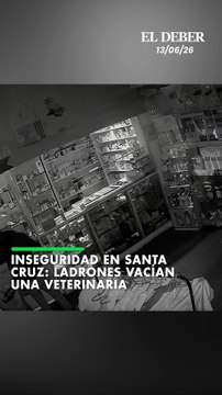 Cámaras de seguridad captan a dos hombres y una mujer robando en una veterinaria ubicada en el quinto anillo, zona de La Cuchilla, en Santa Cruz, lugar donde robaron un stock de medicamentos. Las víctimas piden ayuda para ubicar a los delincuentes.