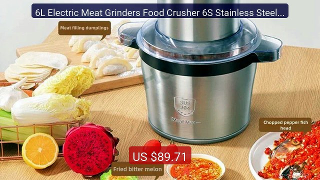 6L Electric Meat Grinders Food Crusher 6S Stainless Steel Mul... Amazing Value 2026 | Must Have!