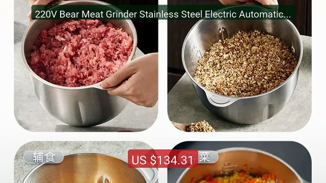 220V Bear Meat Grinder Stainless Steel Electric Automatic Mult... Best Buy 2026 | Great Quality!
