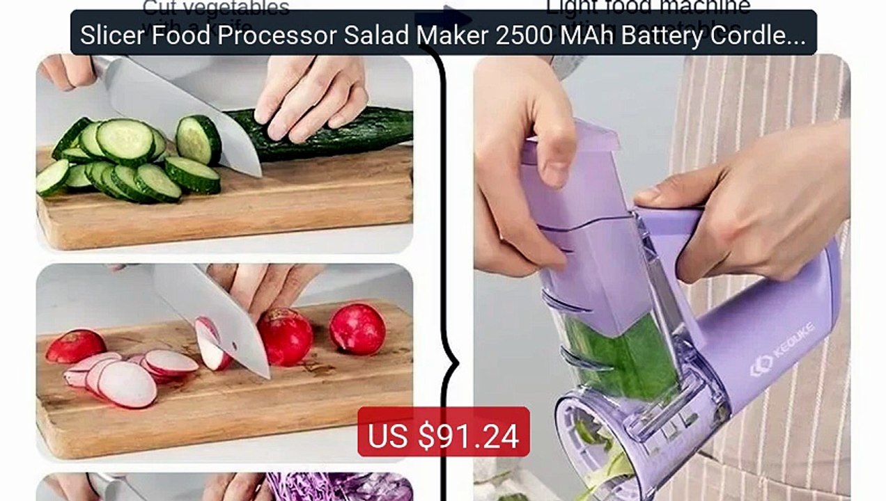 Slicer Food Processor Salad Maker 2500 MAh Battery Cordless Ve... -- Best Buy 2026 | Great Quality!