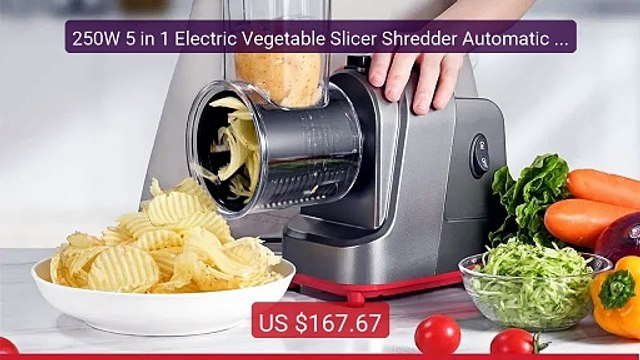 250W 5 in 1 Electric Vegetable Slicer Shredder Automatic Salad Shoo... Top Rated 2026 | Buy Now!