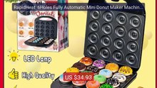 RapidHeat  6Holes Fully Automatic Mini Donut Maker Machine - w... -- Best Buy 2026 | Great Quality!