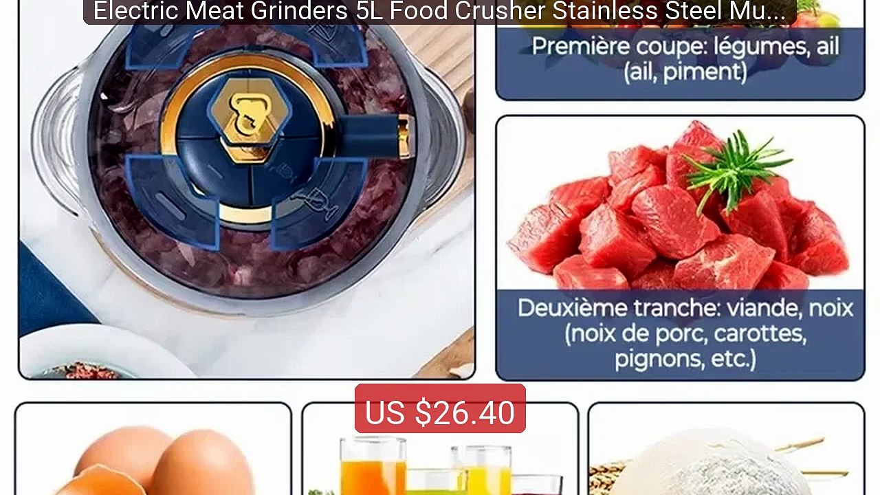 Electric Meat Grinders 5L Food Crusher Stainless Steel Multifuncti... -- Best Deal 2026 | Shop Now!