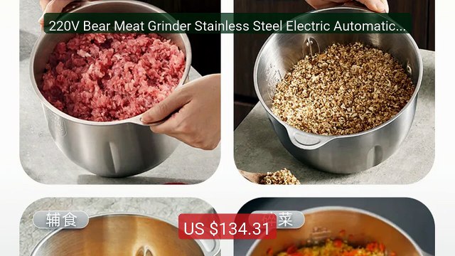 220V Bear Meat Grinder Stainless Steel Electric Automatic Mul... Amazing Value 2026 | Must Have!