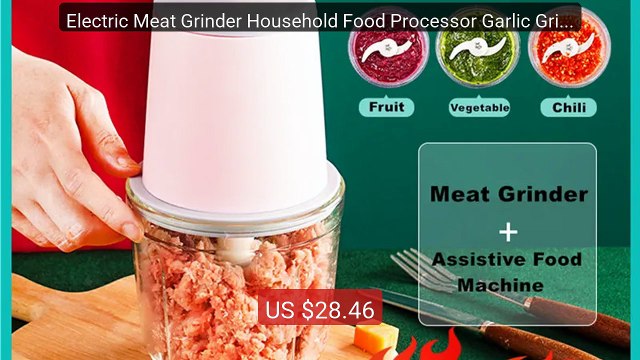 Electric Meat Grinder Household Food Processor Garlic Grinder ... Hot Deal 2026 | Limited Offer!