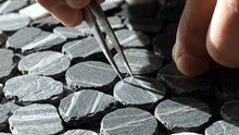Hydraulic Press Crushing Slate Disc Mosaic | Satisfying Slow Motion Fracture Experiment (ASMR)