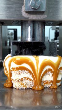 Hydraulic Press Crushing Cream Cube | Satisfying ASMR Compression Experiment (Slow Motion)
