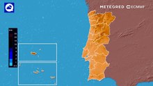 Domingo e segunda-feira contarão com chuva e trovoada, especialmente na faixa interior