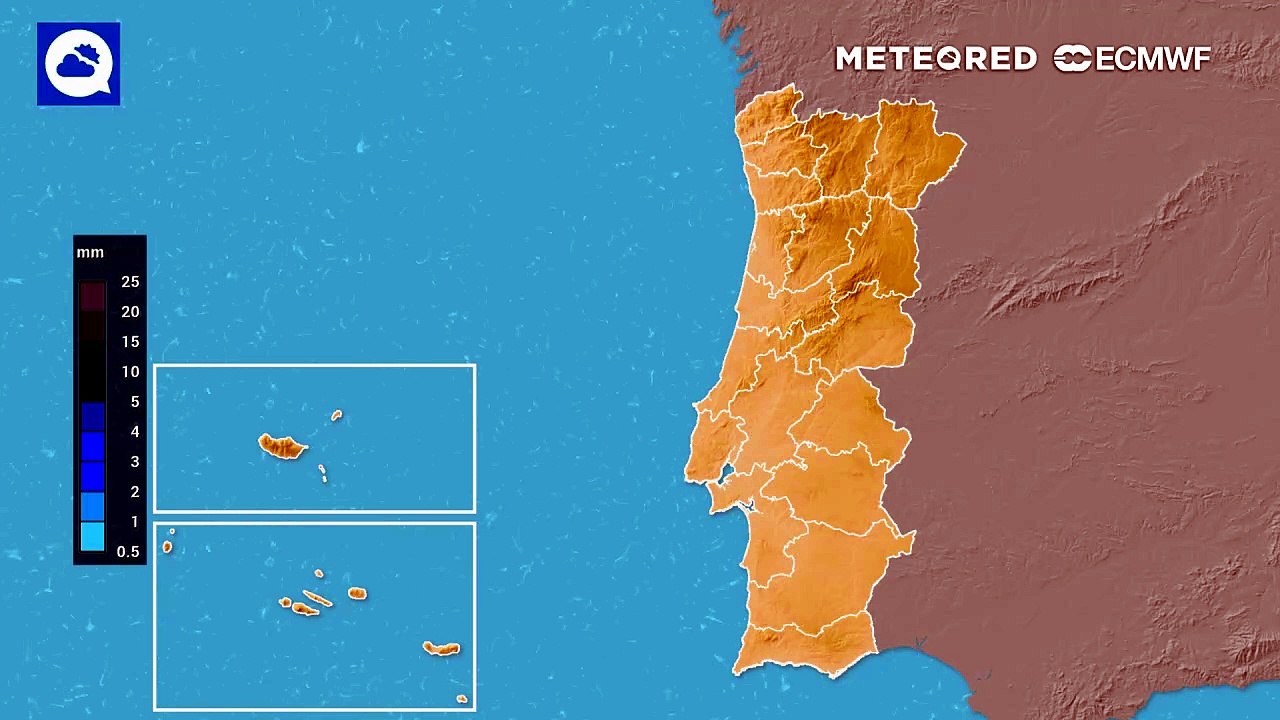 Domingo e segunda-feira contarão com chuva e trovoada, especialmente na faixa interior