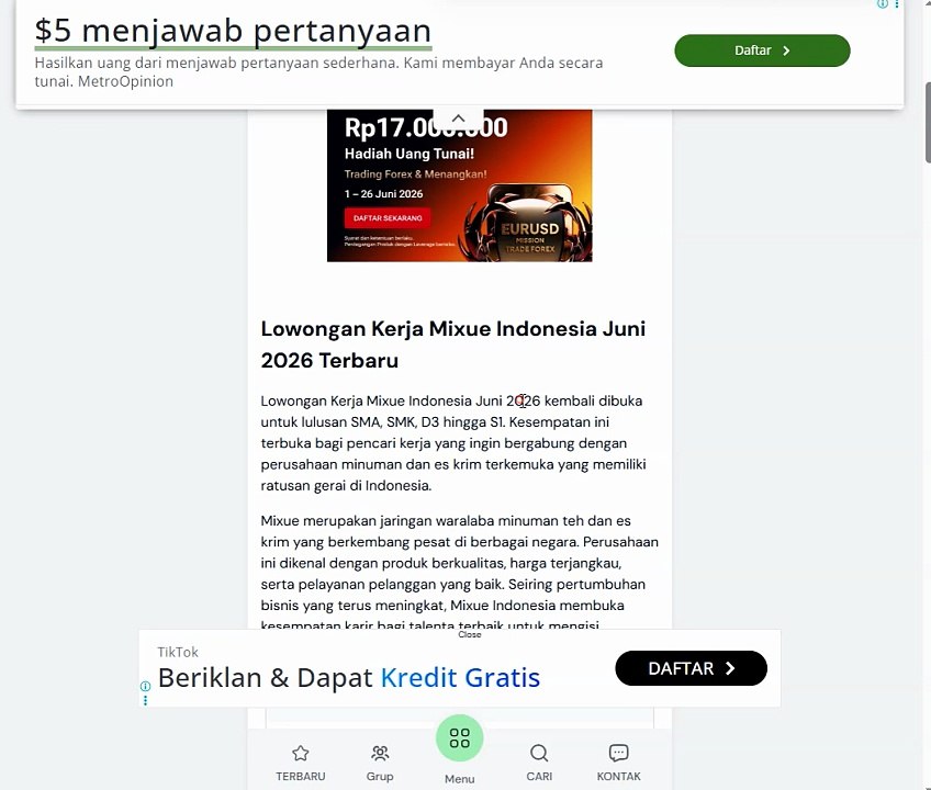 Lowongan Kerja Mixue Juni 2026