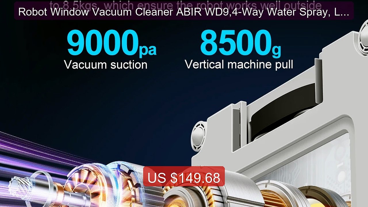 Robot Window Vacuum Cleaner ABIR WD9,4-Way Wate...