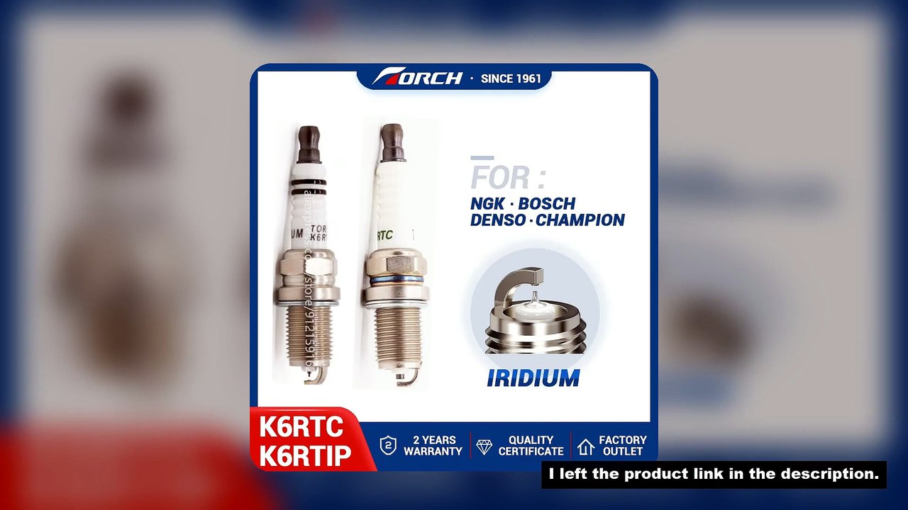 Spark Plug TORCH K6RTIP/K6RTC Fit for BKR6E IFR6B LIFAN 3707800A GEELY 113600179 CEBRIUM CELLIYA (53