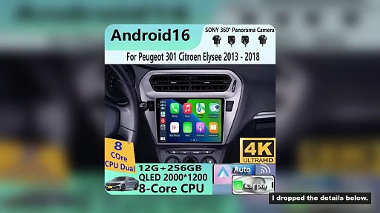 Android 16 Car Radio For Peugeot 301 Citroen Elysee 2013 2014 2015 2016 2017 2018 Multimedia Player