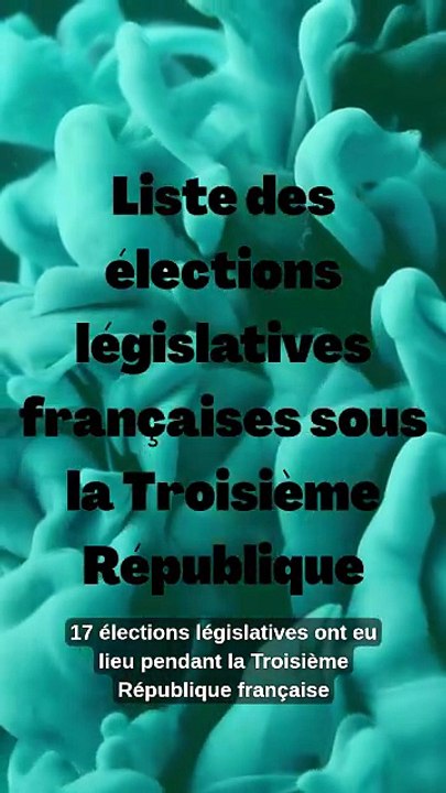 Liste des élections législatives françaises sous la Troisième République