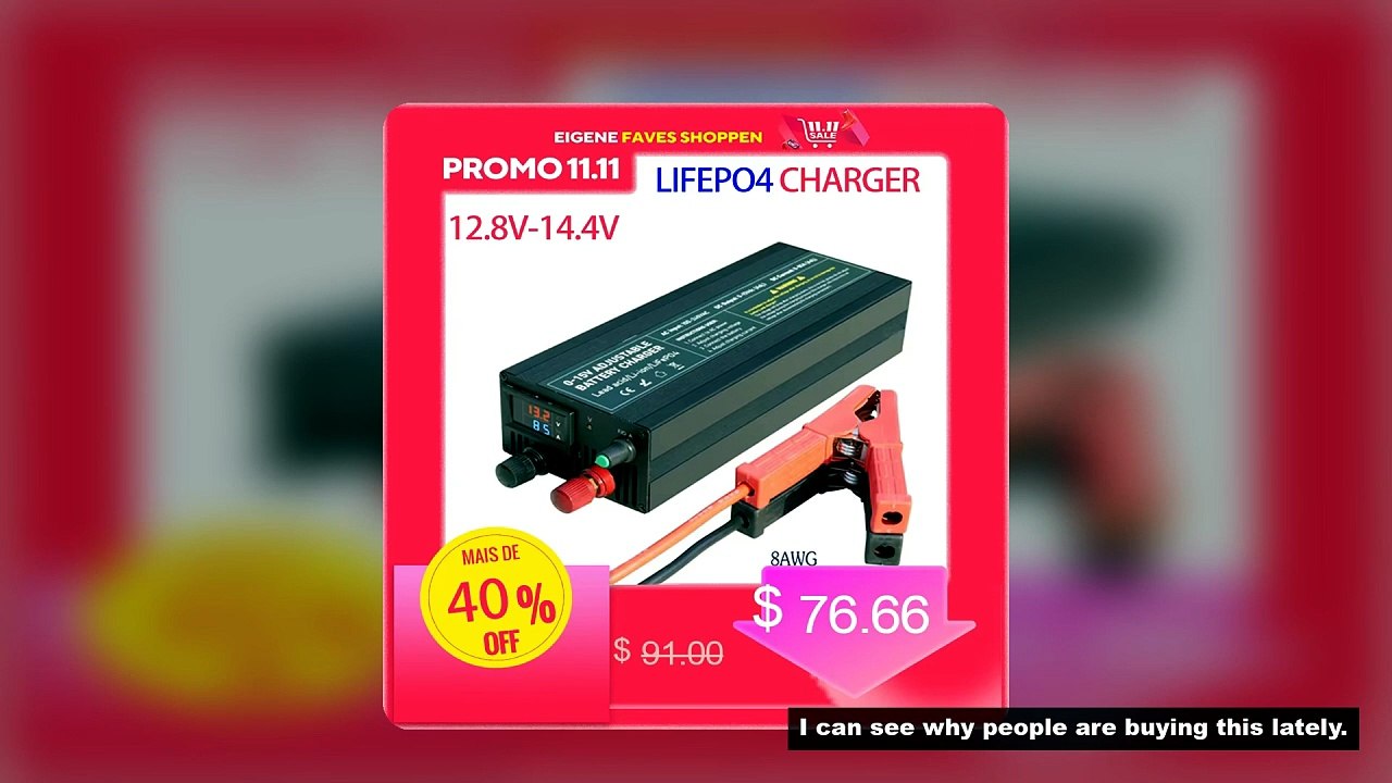 Lifepo4 Charger Power 12V 60A 100Ah Lithium Battery Charger Current /Voltage Adjustable Solar System