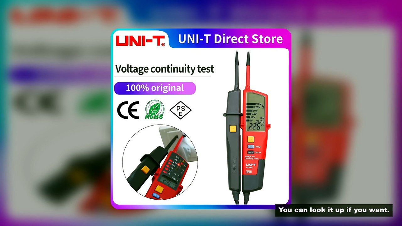UNI-T Digital Voltmeter Tester UT18B UT18D AC DC Voltage Continunity  690V LCD Display 3 Phase Seque