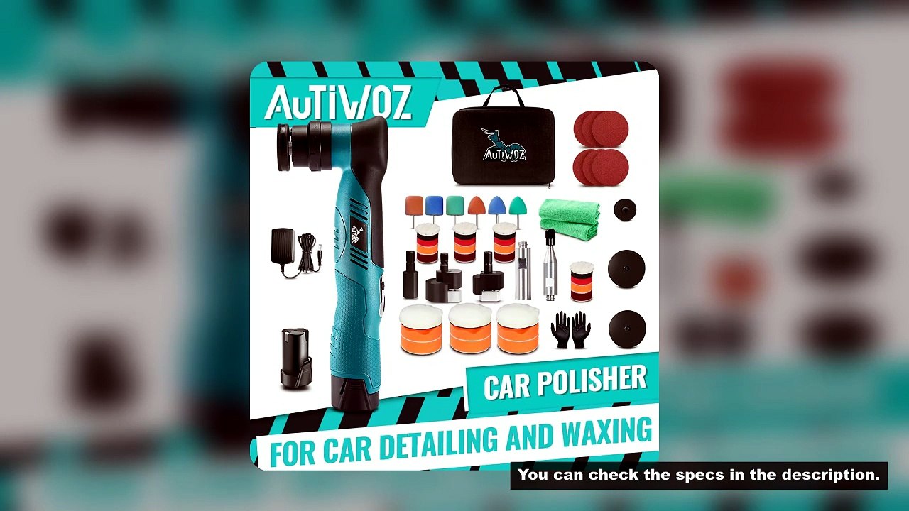 AUTIWOZ Cordless Mini Polisher 6-Speed Quick Change 1/3in 12mm & 3mm Dual Action Rotary 2.0Ah Batter
