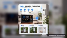 HoldPeak Wireless Weather Station WiFi Connected 7.5 Inch LCD Screen Indoor Outdoor Temp Humidity Ga
