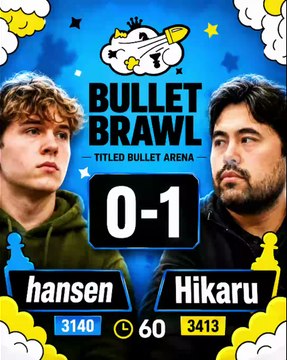 Hikaru Nakamura Dominates Hansen in Bullet Brawl 2026 🔥 #bulletbrawl #hikaru #hansen #chess #chessnetx
