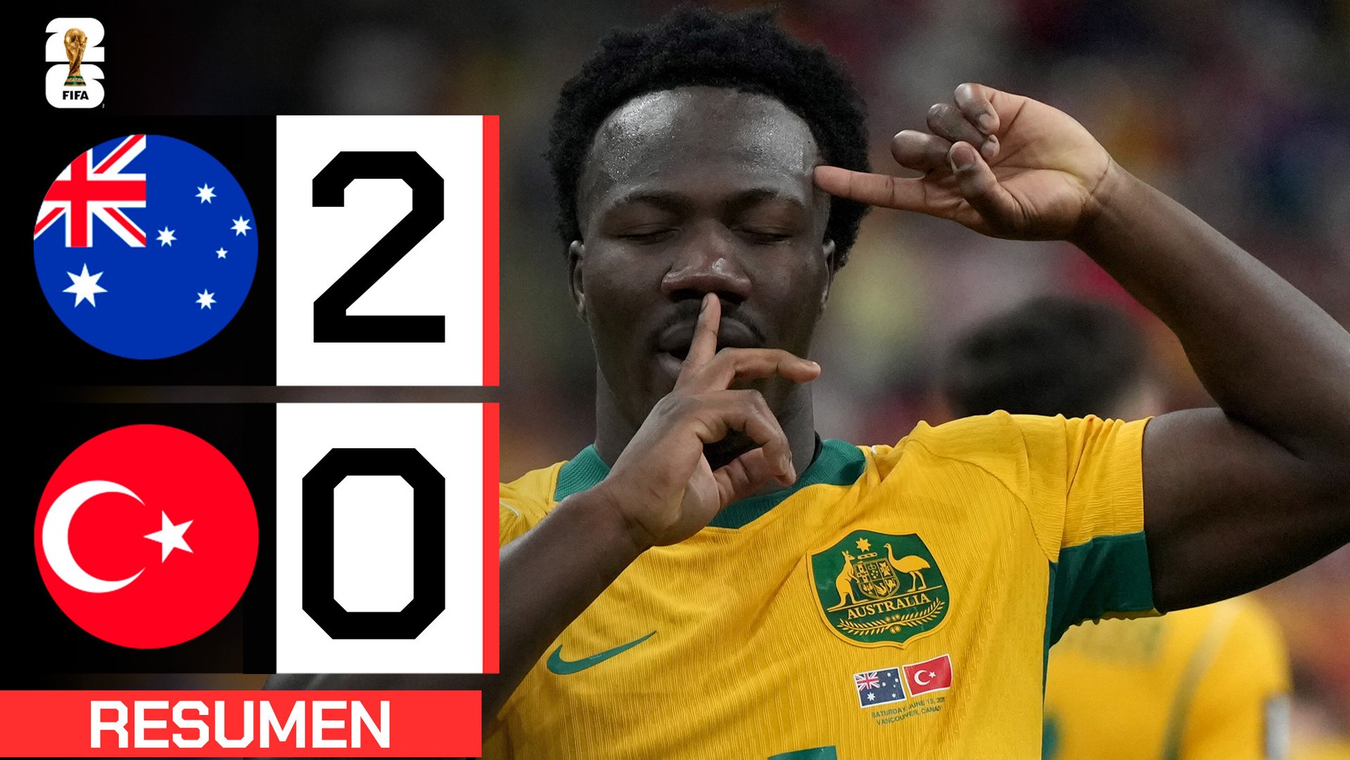 Australia 2-0 Turquía | Resumen Mundial 2026