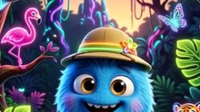 Parıldayan Hayvanlar Partisi 🦩🌟 Gobi Sihirli Safari Ormanında ✨🦁 Neon Dansı 🐯💫 #shorts #çocukşarkıları #bebekşarkıları #funny