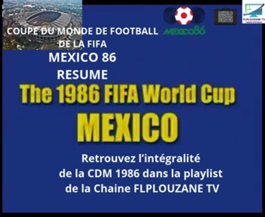 Football : Coupe du monde de Football de la FIFA 1986 Résumé du tournoi (Fr, Juin 2026)