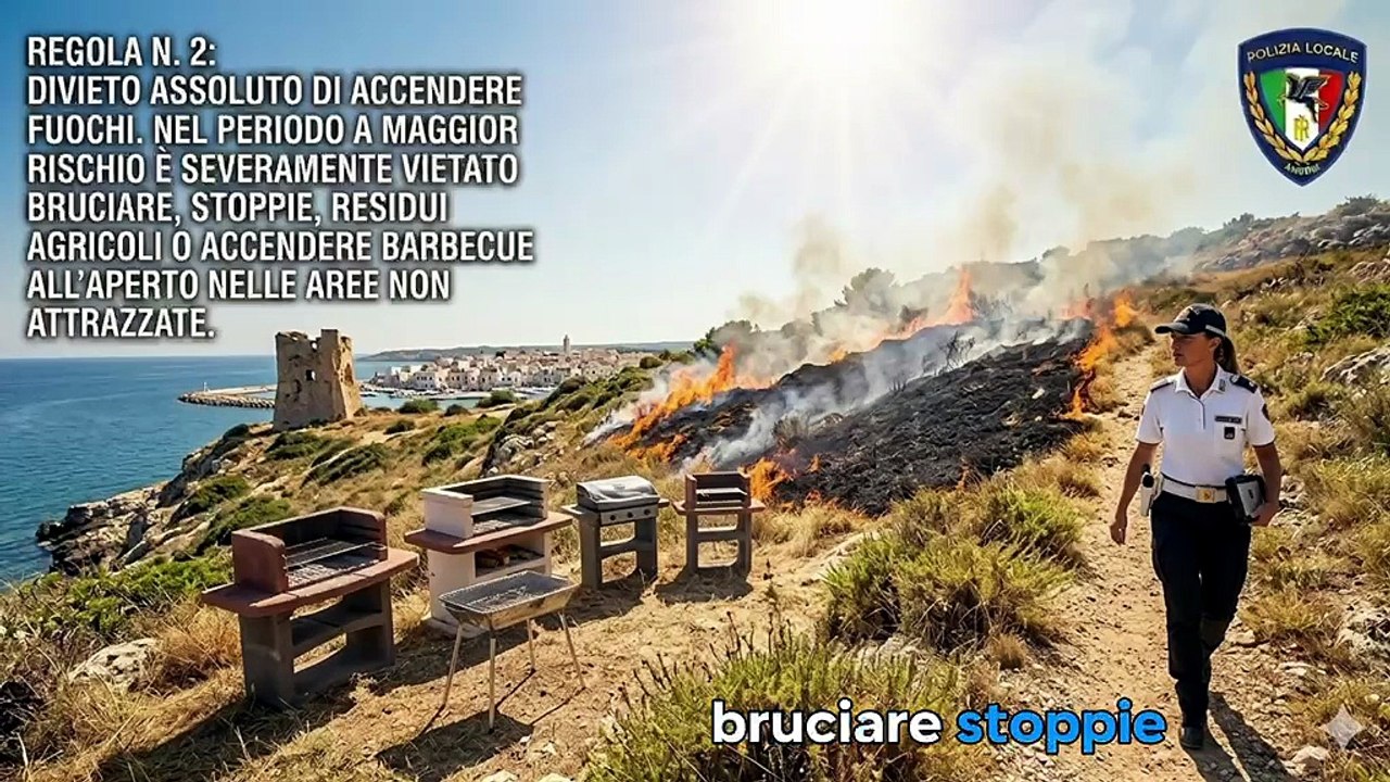 Incendi boschivi,  la Polizia Locale di Andria ricorda 5 regole fondamentali da rispettare