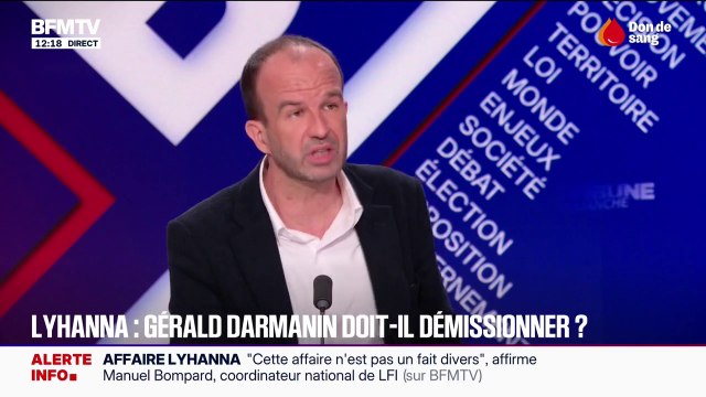 Affaire Lyhanna: Quand on est à la tête d'un ministère, on assume , affirme Manuel Bompard à l'adresse de Gérald Darmanin