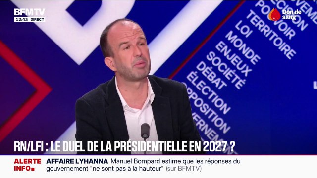 Je vois qu'il y a de plus en plus de sujets sur lesquels ils ne sont pas d'accord , estime Manuel Bompard à propos de Marine Le Pen et Jordan Bardella