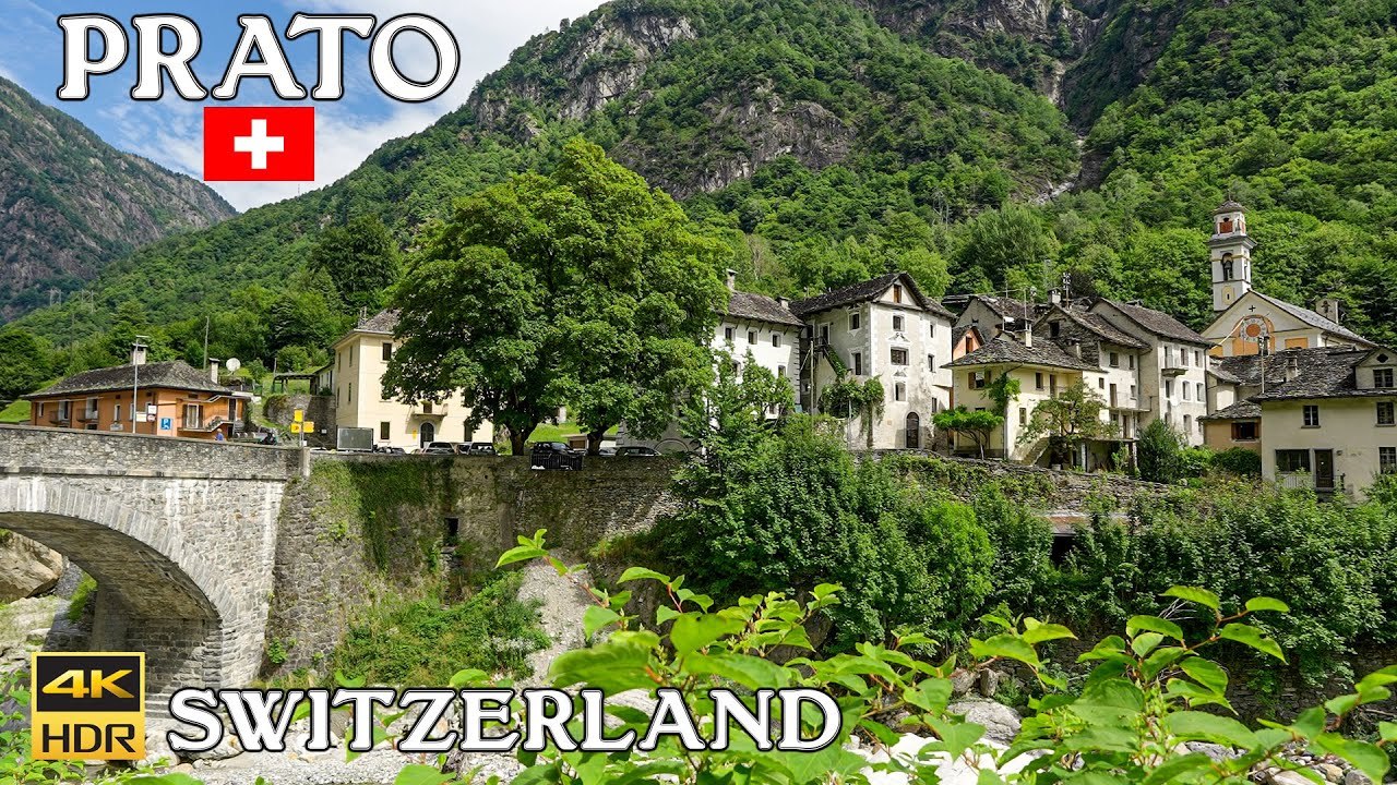 Prato Switzerland | A Picturesque Village in the Lavizzara Valley | Ticino | Walking tour 4K 60 fps