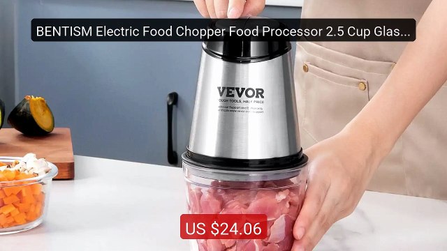 BENTISM Electric Food Chopper Food Processor 2.5 Cup Glass Bow... Best Buy 2026 | Great Quality!