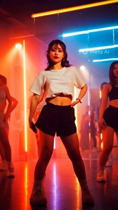 AI K-pop Day 16: 3 Outfits 1 Dance 🔥 6.2s Glitch + 10.3s Switch #skills #smooth