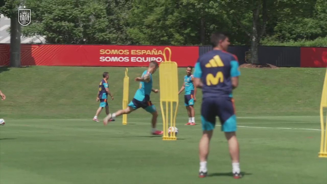 Entrenamiento de la selección española antes del debut en el Mundial