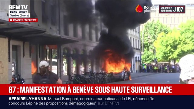 G7 à Évian: une manifestation est en cours à Genève en Suisse