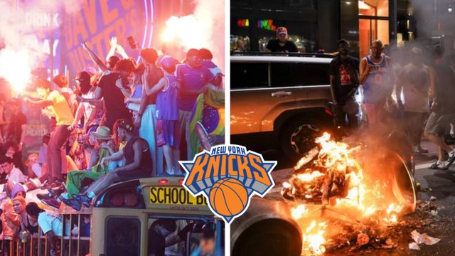 Afición de Knicks desata el caos con destrozos y golpes en medio de celebraciones en Nueva York