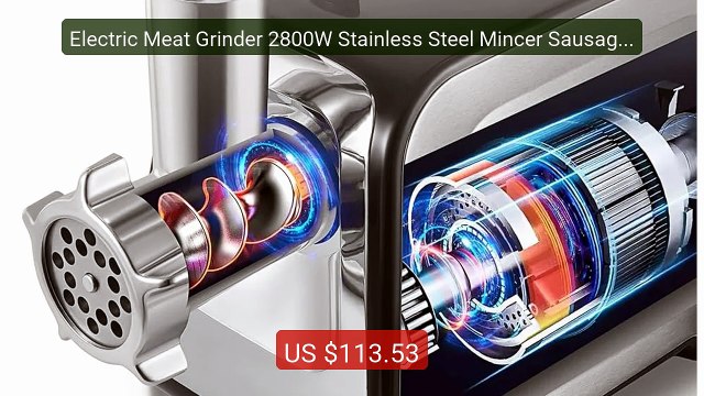 Electric Meat Grinder 2800W Stainless Steel Mincer Sausage Stu... Hot Deal 2026 | Limited Offer!