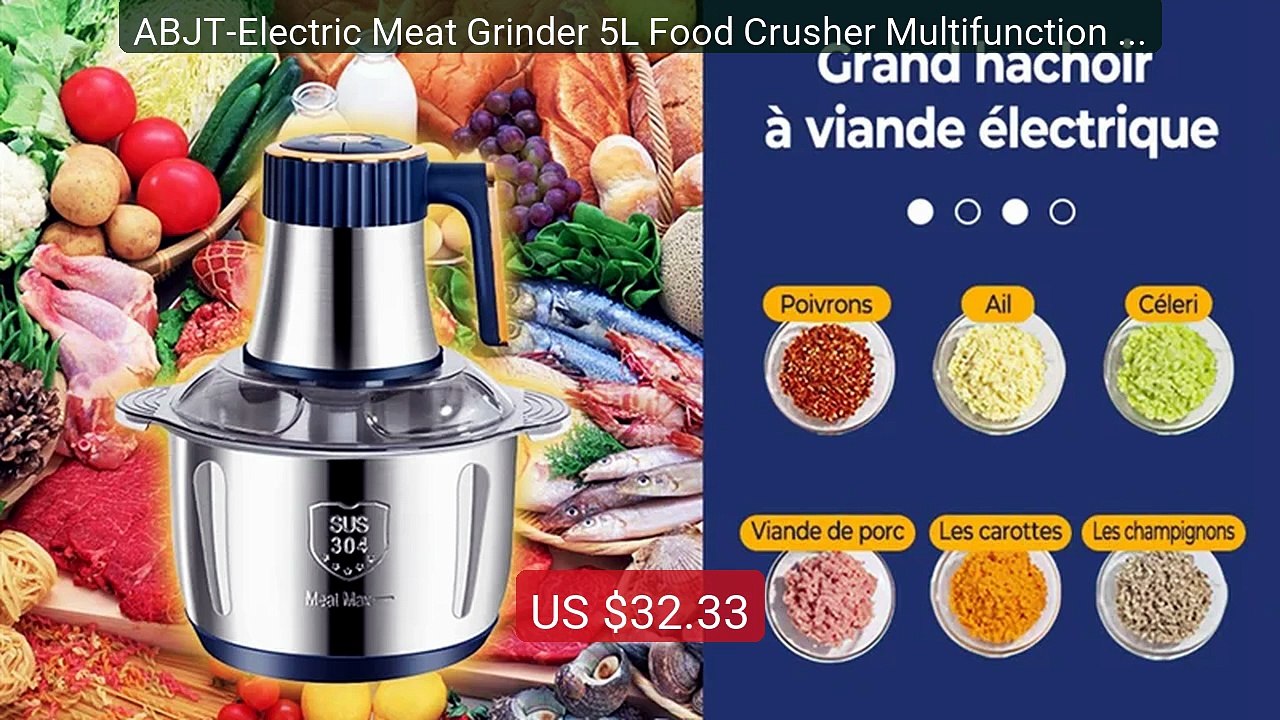 ABJT-Electric Meat Grinder 5L Food Crusher Multifunction Veget... -- Best Buy 2026 | Great Quality!