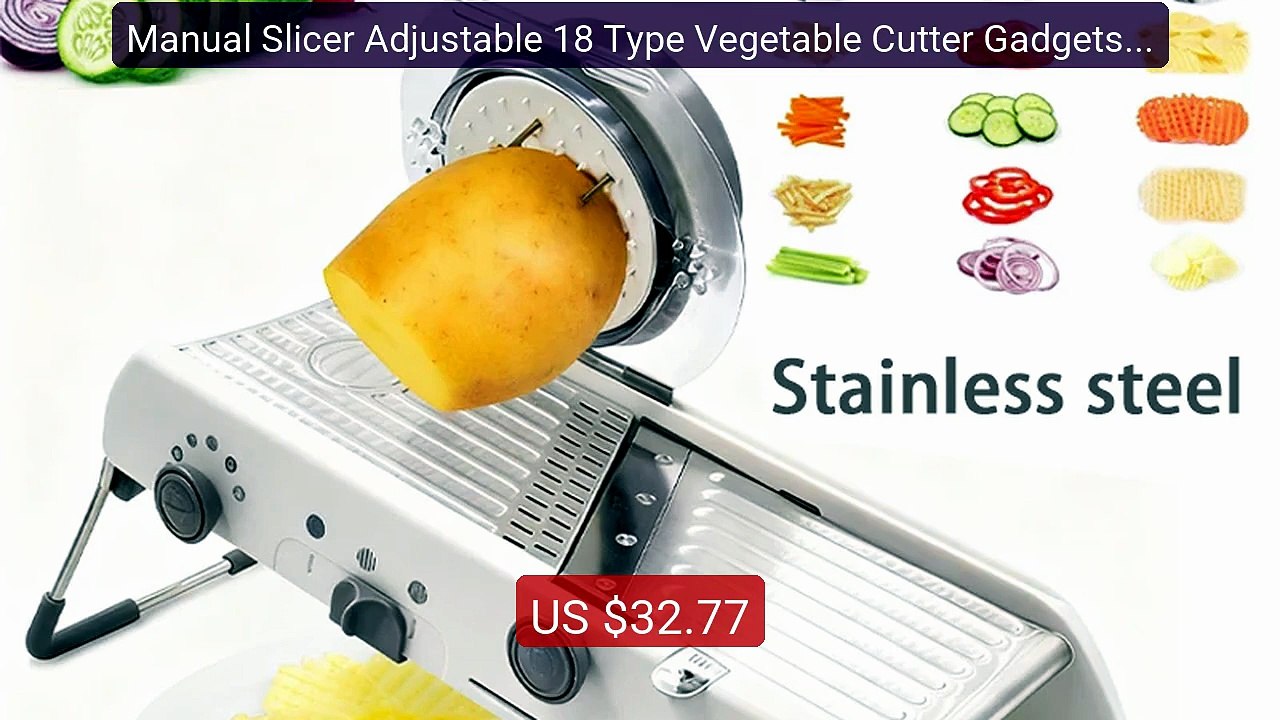 Manual Slicer Adjustable 18 Type Vegetable Cutter Gadgets Man... -- Amazing Value 2026 | Must Have!