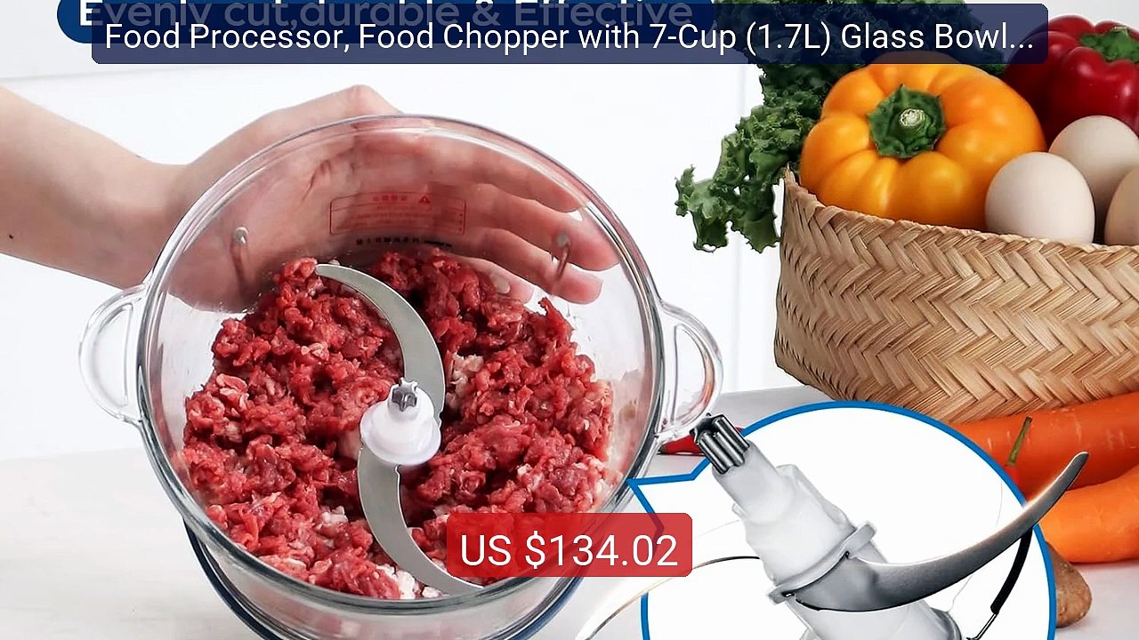 Food Processor, Food Chopper with 7-Cup (1.7L) Glass Bowl, 4 Bi-Le... -- Best Deal 2026 | Shop Now!