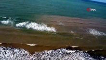 Ordu'da sağanak sonrası Karadeniz'in rengi değişti