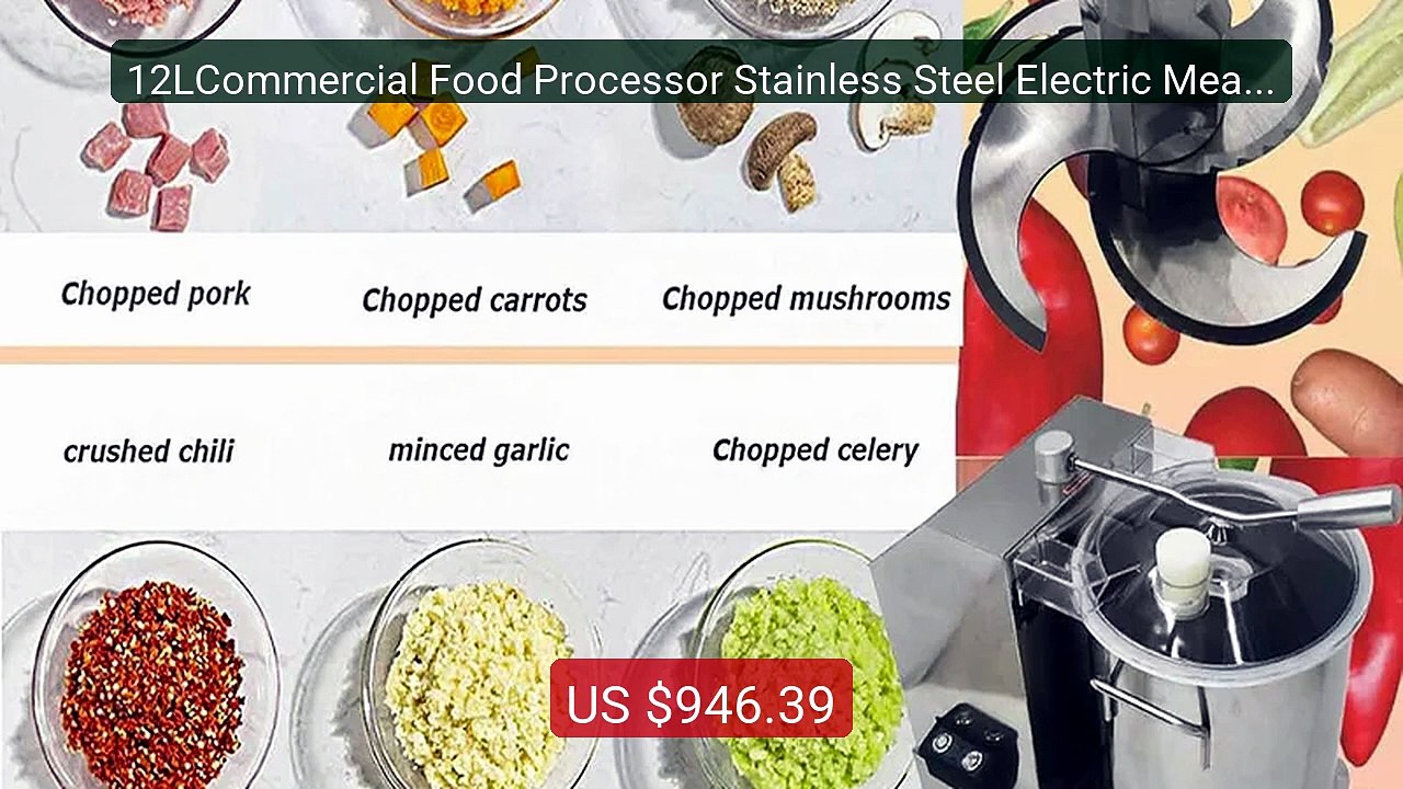 12LCommercial Food Processor Stainless Steel Electric Meat Veg... -- Hot Deal 2026 | Limited Offer!