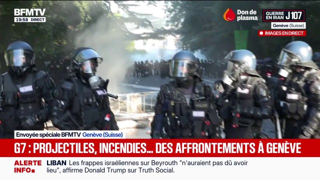Les tensions se poursuivent entre manifestants anti-G7 et les forces de l'ordre à Genève en Suisse