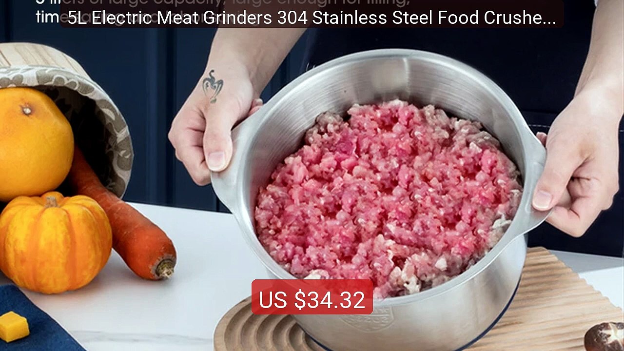 5L Electric Meat Grinders 304 Stainless Steel Food Crusher Mu... -- Amazing Value 2026 | Must Have!