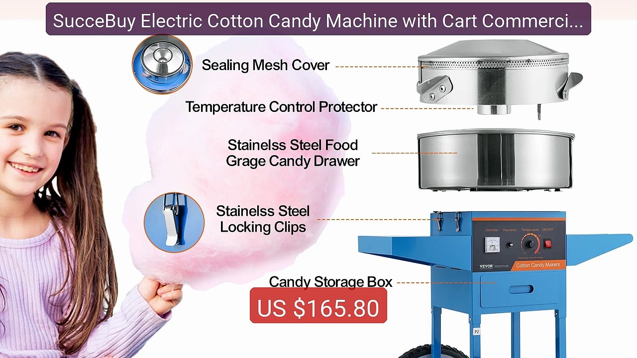 SucceBuy Electric Cotton Candy Machine with Cart Commercial... -- Top Pick 2026 | Unbeatable Price!
