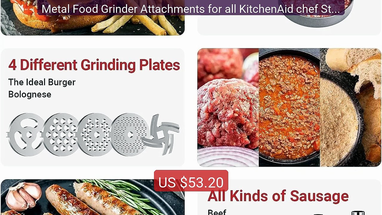 Metal Food Grinder Attachments for all KitchenAid chef Stand M... -- Best Buy 2026 | Great Quality!