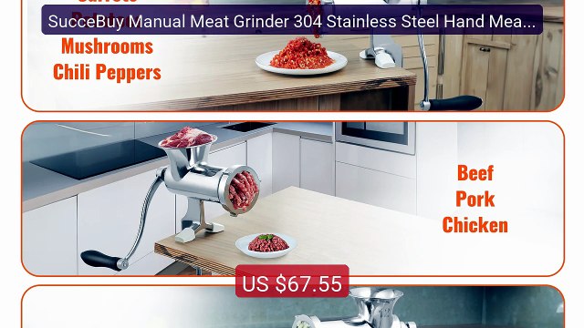 SucceBuy Manual Meat Grinder 304 Stainless Steel Hand Meat Grinder ... Top Rated 2026 | Buy Now!