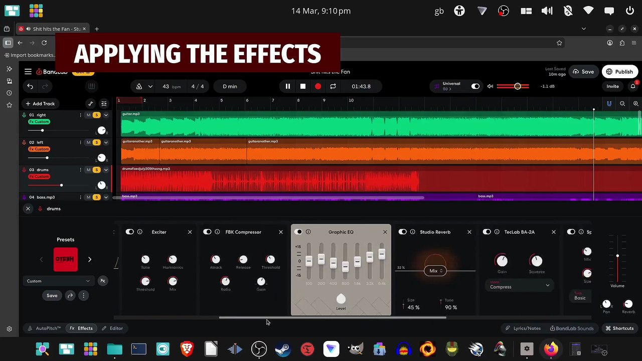 DIY metal music recording using Bandlab for mixing and mastering