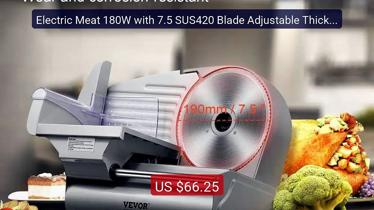 Electric Meat 180W with 7.5 SUS420 Blade Adjustable Thickness... -- Amazing Value 2026 | Must Have!